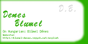 denes blumel business card